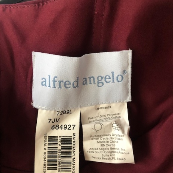 David's Bridal Wine Long Strapless Chiffon Dress - Picture 3 of 3